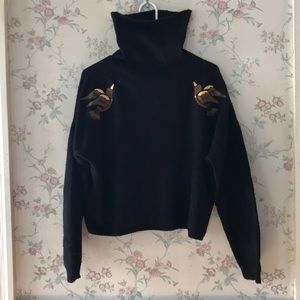 Zebra embroidery sweater